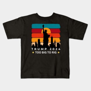 TOO BIG TO RIG TRUMP 2024 RETRO Kids T-Shirt